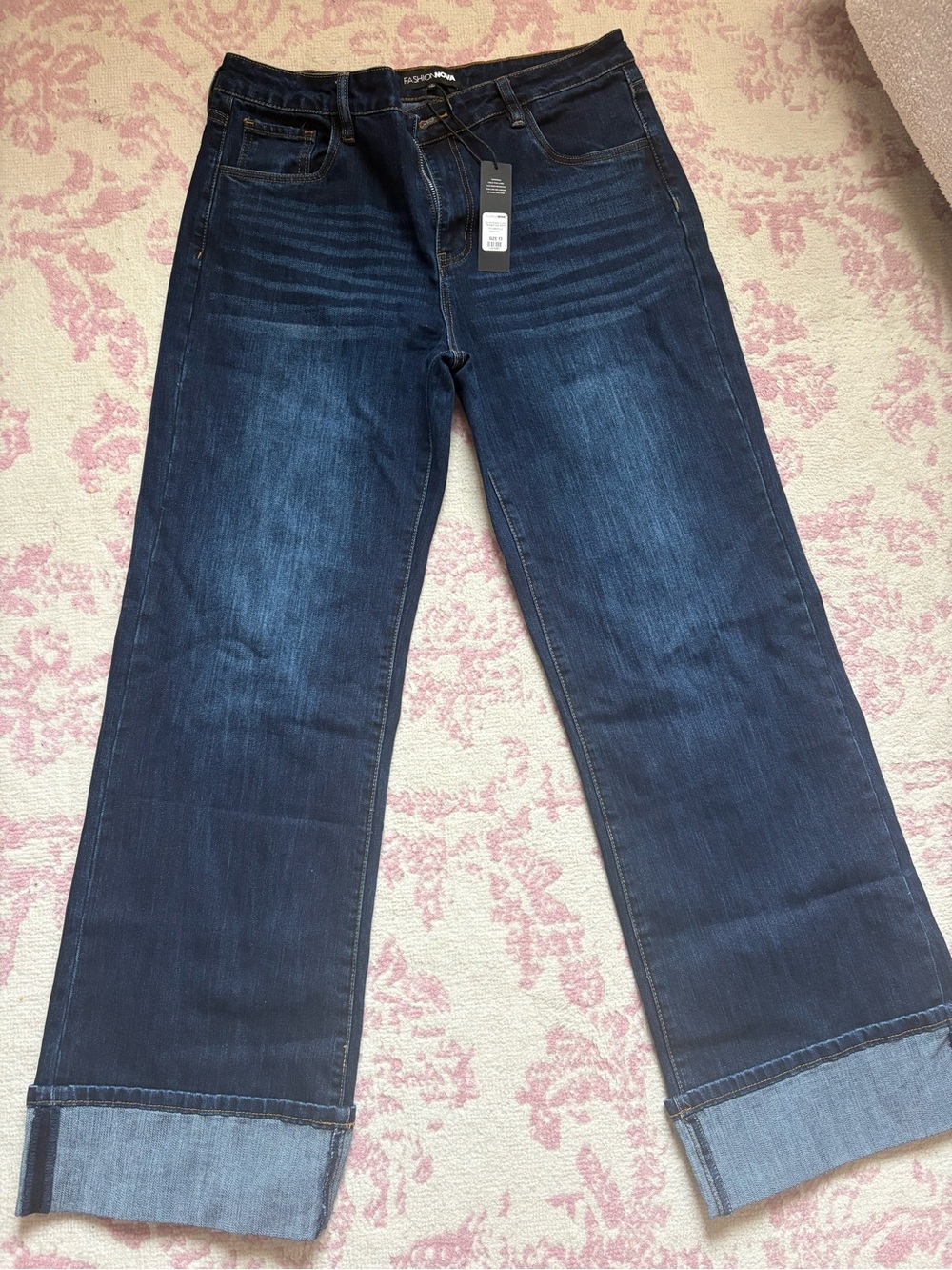 Fashion Nova On My Radar Cuffed Straight Leg Jeans